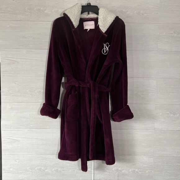 Victoria Secret Purple Cozy Soft Terry Cloth Robe Size Small - Picture 1 of 6
